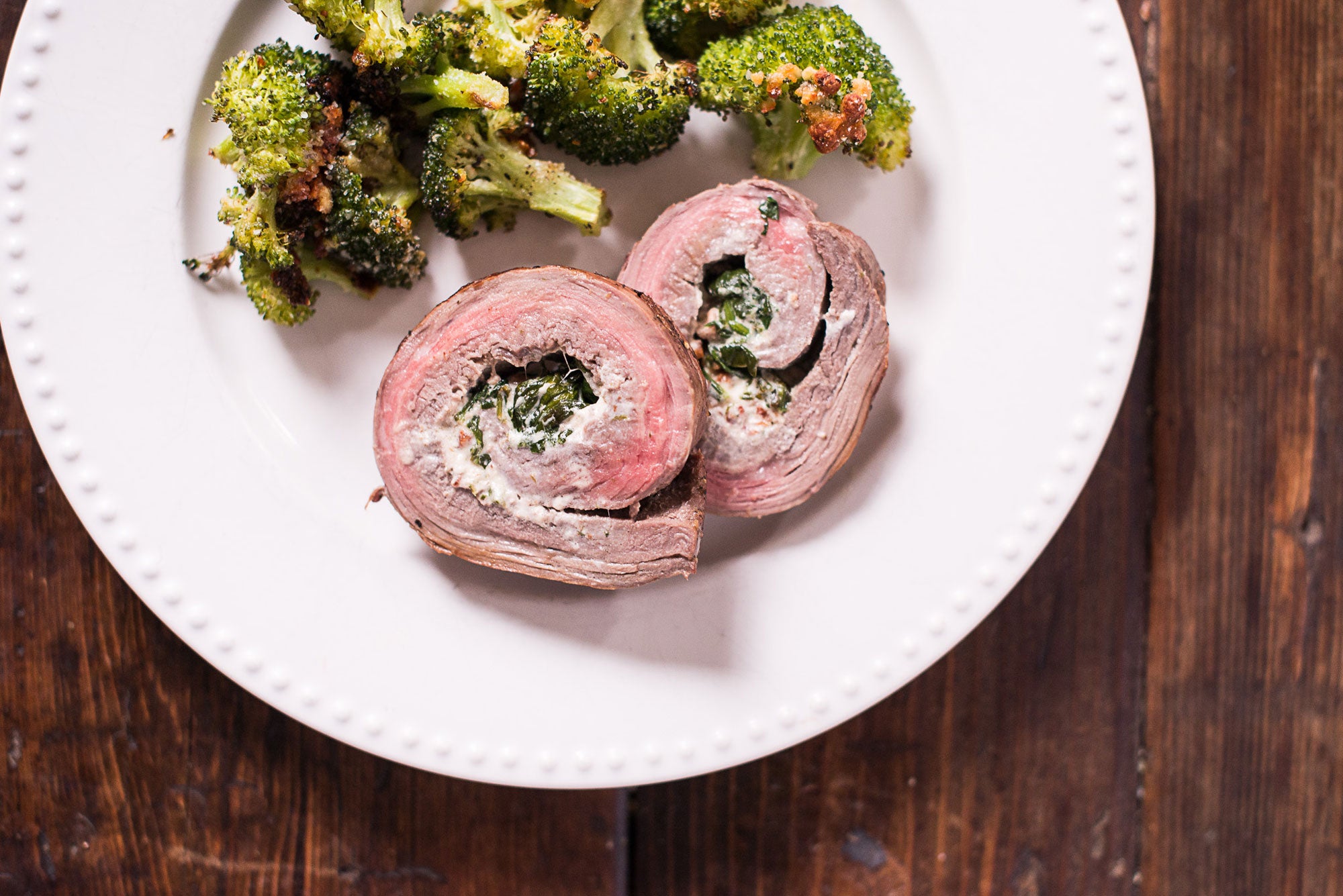 Pancetta and Goat Cheese Stuffed Flank Steak